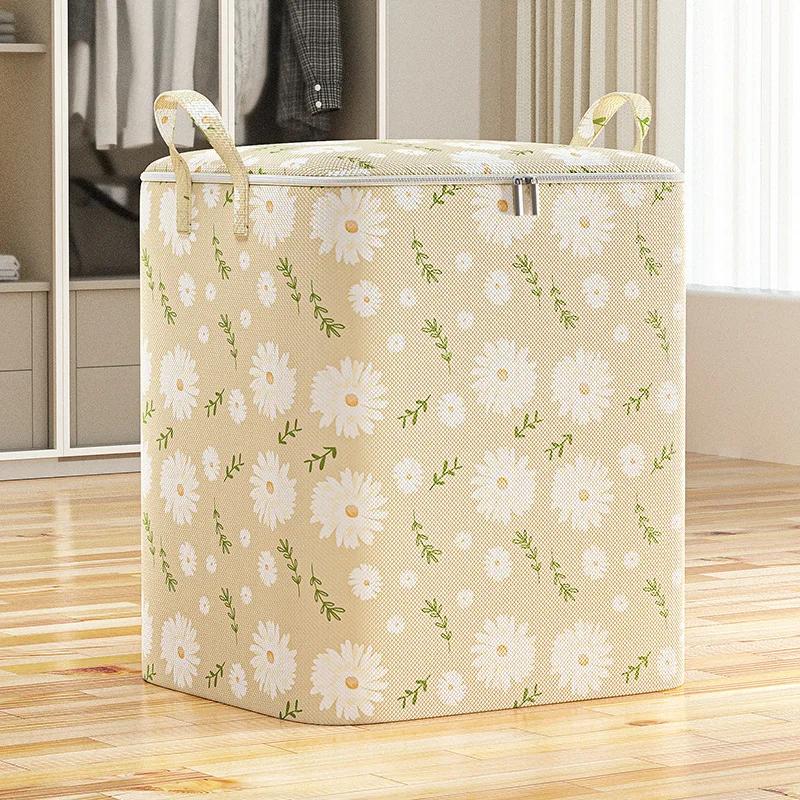 Foldable  Clothes Storage Bag Wardrobe Quilt Clothes Organizer  Non-woven Large Capacity Wardrobe Clothing Organizer Pouch
