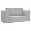 Vidaxl 2-Os. Sofa For Children, Fold-out, Light Grey, Soft Plush