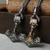 Titanium Steel Viking Pendant Necklace Retro Stainless Steel Necklace Mens Jewelry