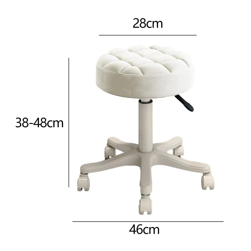 Stołek na kółkach Obrotowy stołek na kółkach Stołek kosmetyczny Obrotowy stołek do salonu fryzjerskiego salonu paznokci Krzesło do pracy Stołek domowy okrągły na kółkach
