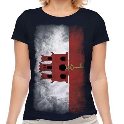 Gibraltar Faded Flag Women's T-shirt Jersey