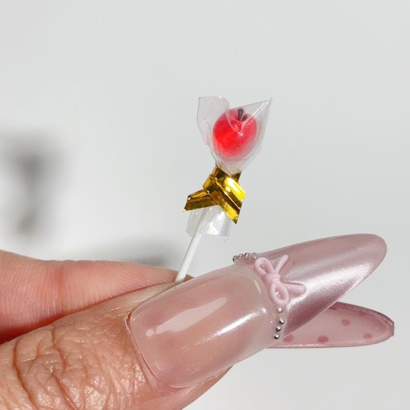 6Pcs Fruit Lollipop Model Decoration 1:12 Dollhouse Miniature Candy Diy Accessories Kitchen Food And Play Toys Photography Props