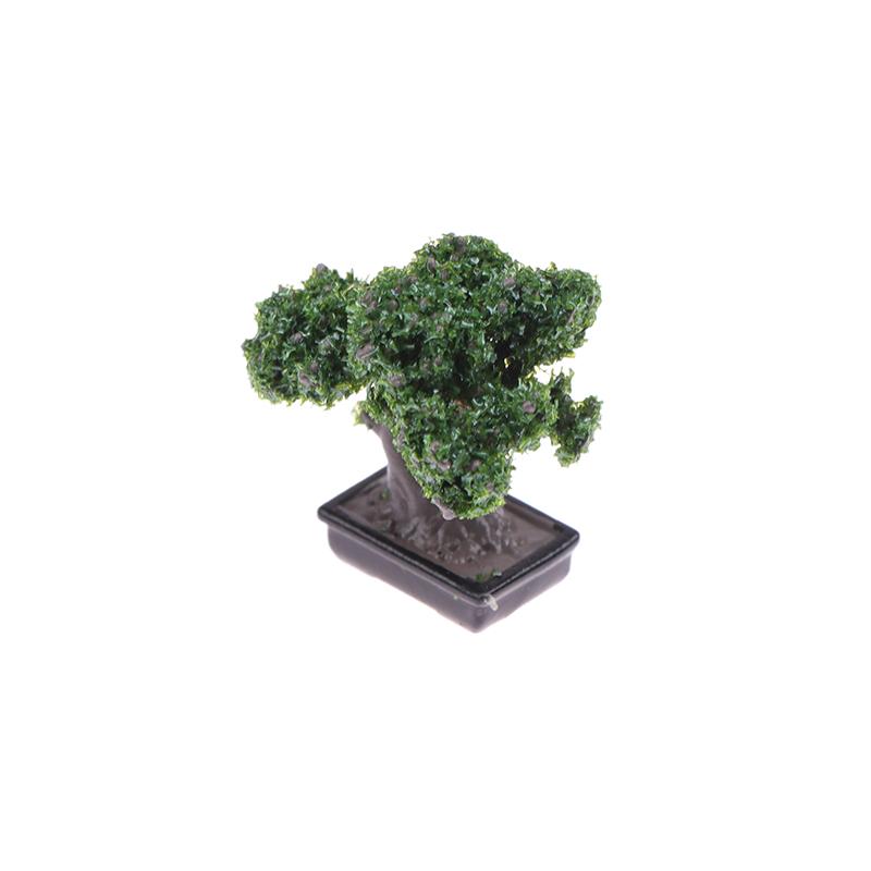 1/12 Dollhouse Simulation Mini Green Tree Potted Dollhouse Home Decorations Dolls House Micro Landscape Garden Ornament