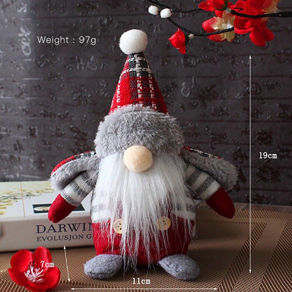 Lovely Braids Faceless Doll Plaid With Cap Forest Old Man Figures Home Plush Tabletop Decorations