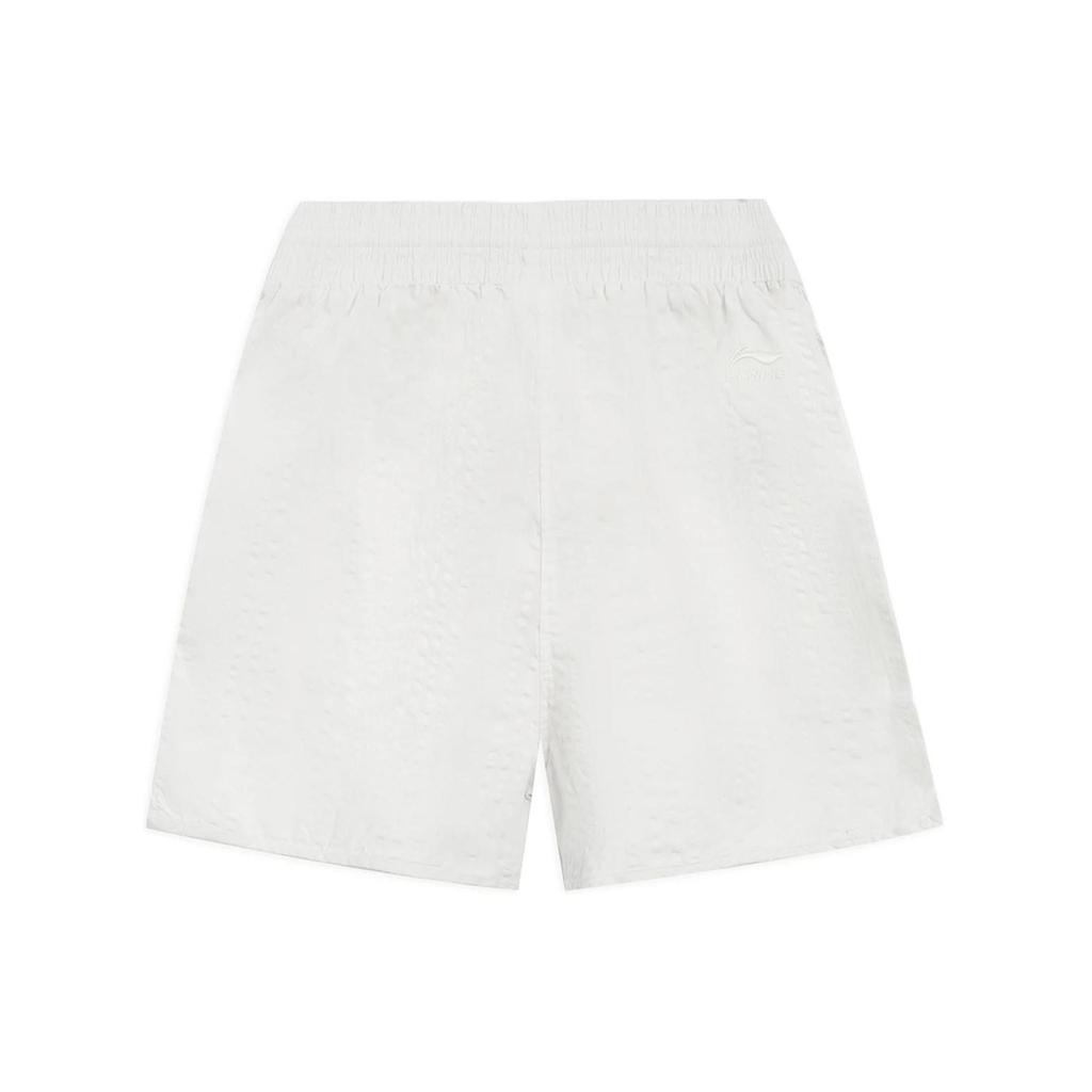 Li Ning Sports Trend Serie Einfarbige Lässige Sportshorts mit geradem Bein Damen Shorts Wolkenweiß AKSS344-2