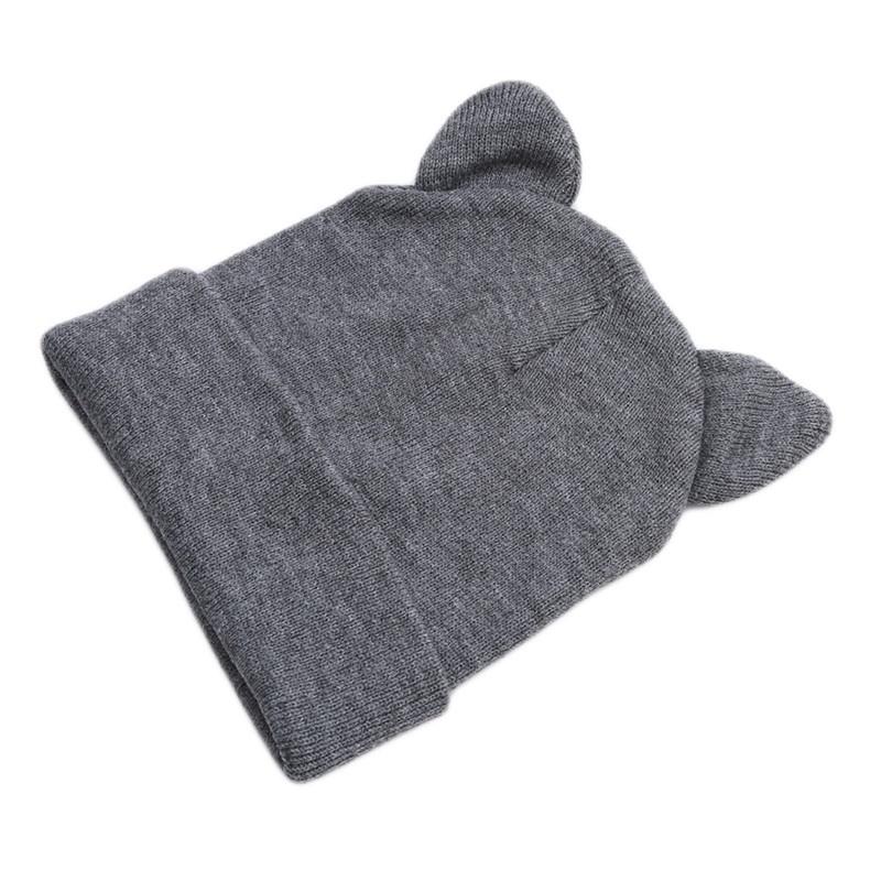 Hanyu Winter Women Cute Cat Ears Knitted Hat Ladies Casual Warm Beanie Wool Cap