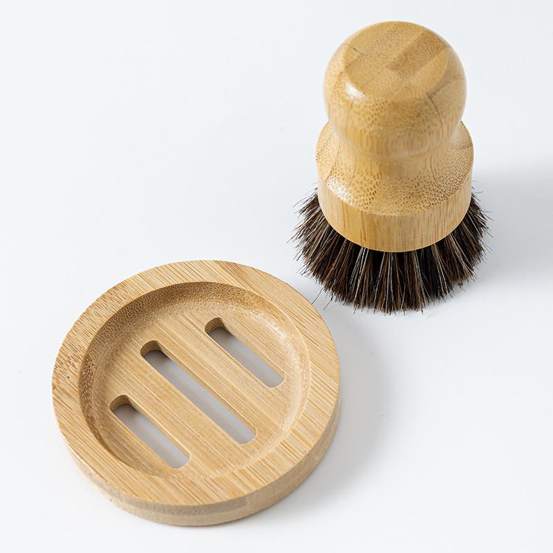 Bambus Küchenbürsten Set: Kurzstielige Geschirr- und Topfreinigung mit Sisalborsten