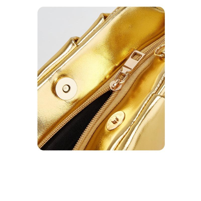 Folded Cloud Bag Women's Fashion Portable Small Square Bag Chain Messenger Bag
