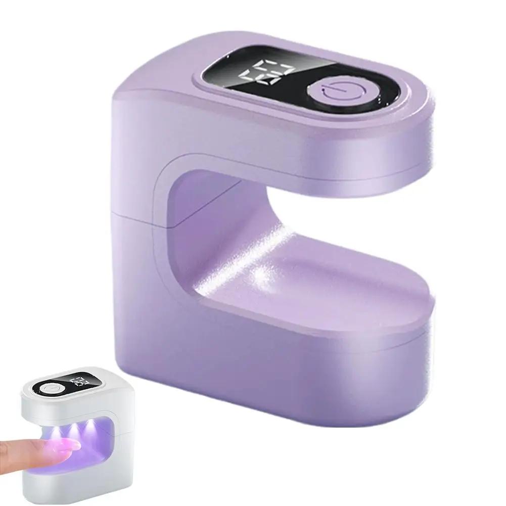 Portable Candy Nail Dryer Lamp Mini Quick Drying Manicure Phototherapy Machine Rechargeable with LCD Display Nails Curing Tool