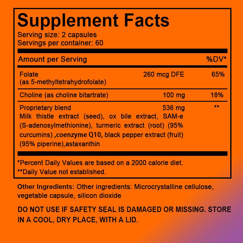 Liver Cleanse Detox Support Capsules, Milk Thistl & Turmeric Complex, 120 Capsules Dietary Supplement
