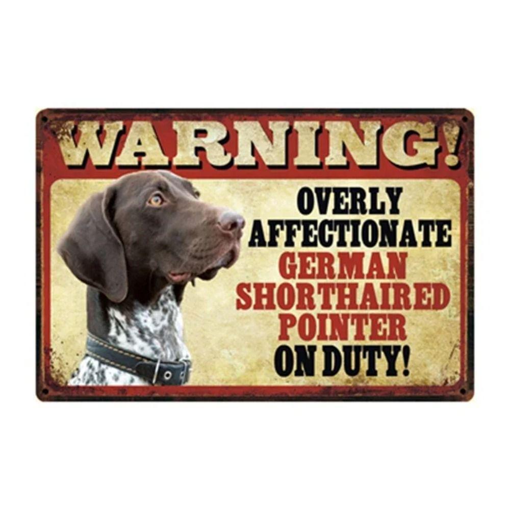 Cartel de Metal Divertido de Advertencia para Perros Decoración de Pared 20x30cm