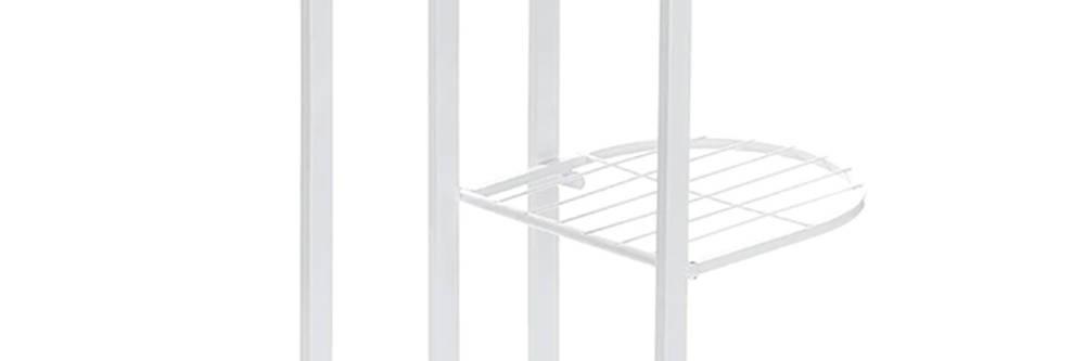 Metal standing flower stand for 6 flower pots - white