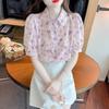Lapel Chiffon Blouse Women Summer New Fashion Short Sleeve Top Stylish Versatile Shirt