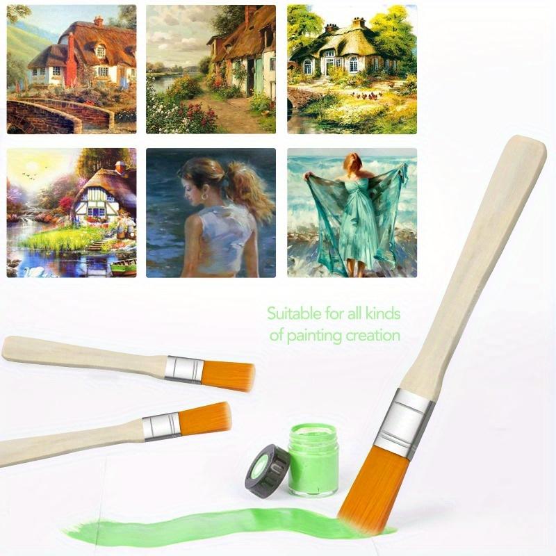 10/20pcs Painter Brush Small Nylon Bristles Flat Brush Paint Oil Brush for Art Painting Supplies DIY Paint Wall,Paint Brush Set