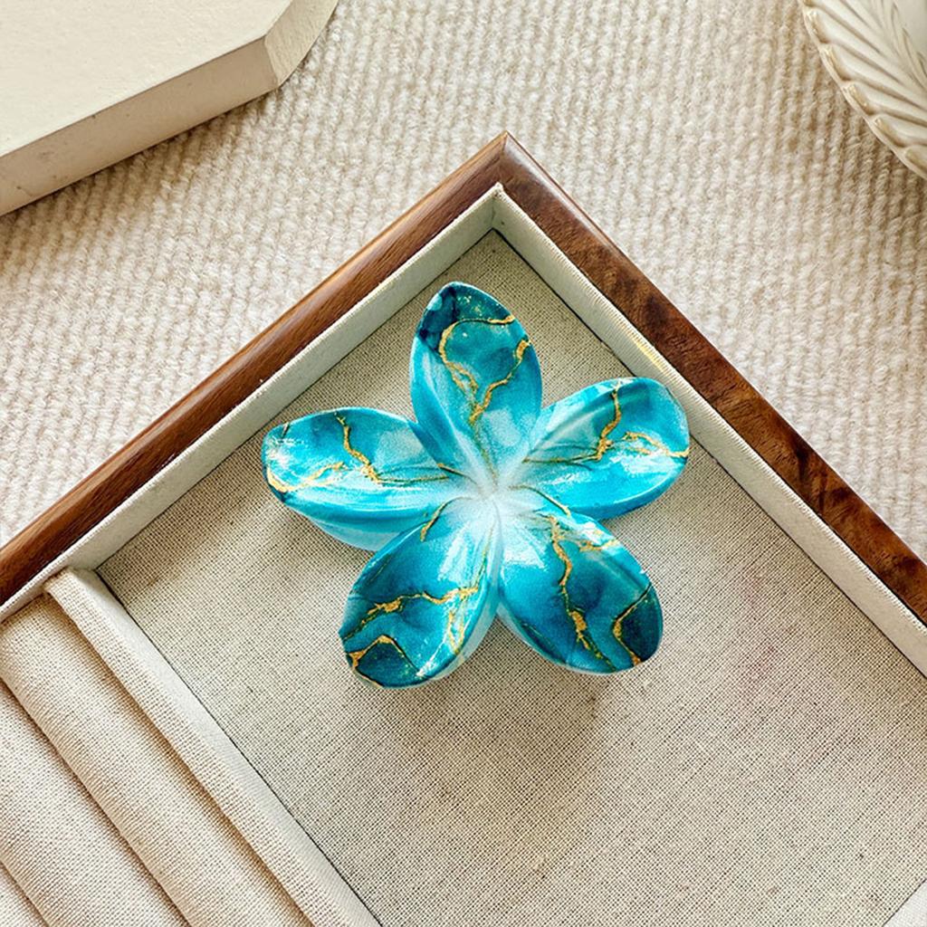 Clipsuri de păr cu flori Hawaii de 8 cm pentru femei, la modă, cu frangipani, tip clește rechin, agrafă de păr cu flori strălucitoare, accesorii de păr pentru fete