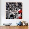 DIY Diamond Embroidery Animal Wolf And Rose Full Round Rhinestone Diamond Painting Cross Stitch