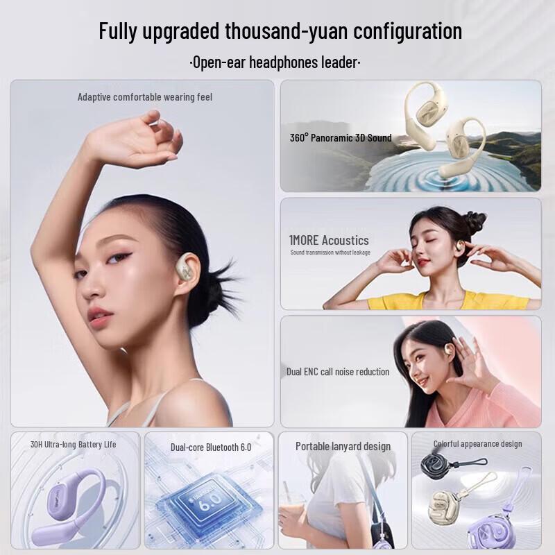 1MORE S10 Open-Ear Bluetooth Sports Earbuds