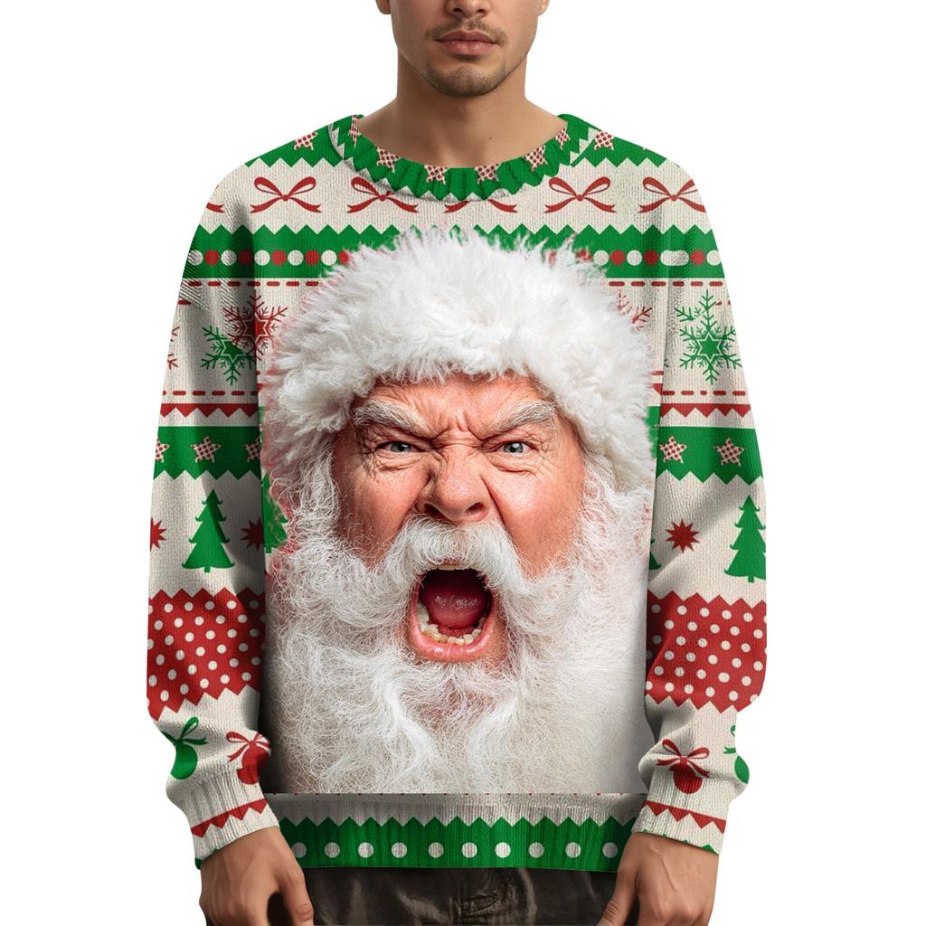 Pánský vánoční svetr s potiskem na límci
