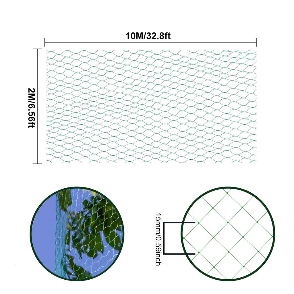Green/black bird netting polyethylene extruded netting black thickened net aquaculture net greenhouse net orchard net