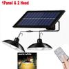 Solar Single Head Pendant Light, LED Retro Bulb Light, Outdoor One To Two Dual Head Remote Control Indoor and Outdoor Lighting Street Light