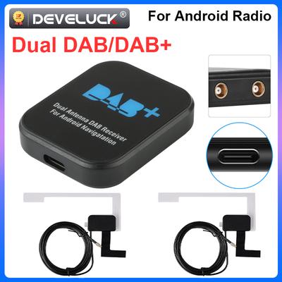 Adattatore Antenna Universale Doppio DAB+ con USB per Autoradio Android GPS Stereo Ricevitore Lettore Segnale Trasmissione Audio Digitale