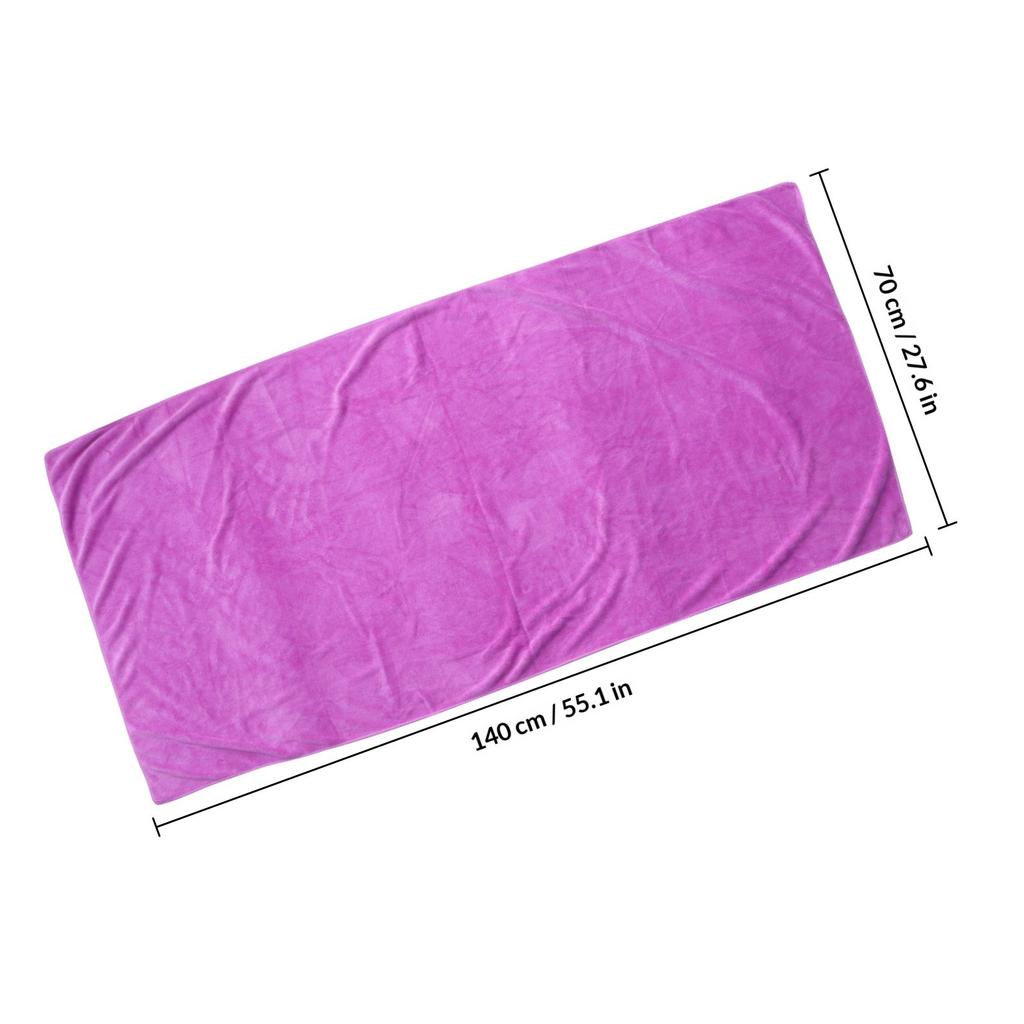 Microfiber Bath Towel 70x140cm Light Purple Lightweight Quick Dry Super Absorbent Texture for Women Bath Spa Beach