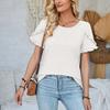 Damen Rundhals-Oberteil Lässiges Patchwork Einfarbiges Lockeres T-Shirt