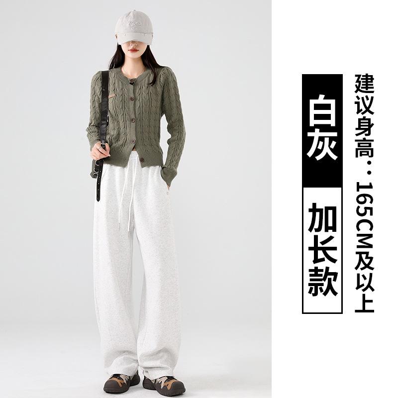 

Женские брюки с широкими штанинами, новые осенне-зимние прямые с высокой посадкой, свободные и стройнящие спортивные брюки, спортивные брюки-шаровары XL