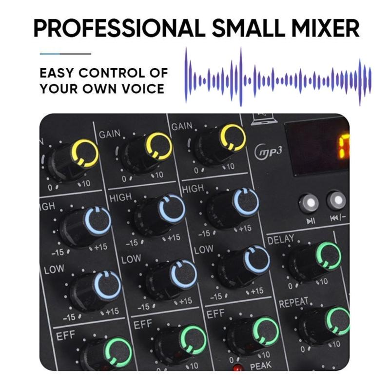 Compactly 2Channel Bluetooth-compatible Audios Mixer With 48V Phantoms Power For Studio Recording And Live Performances