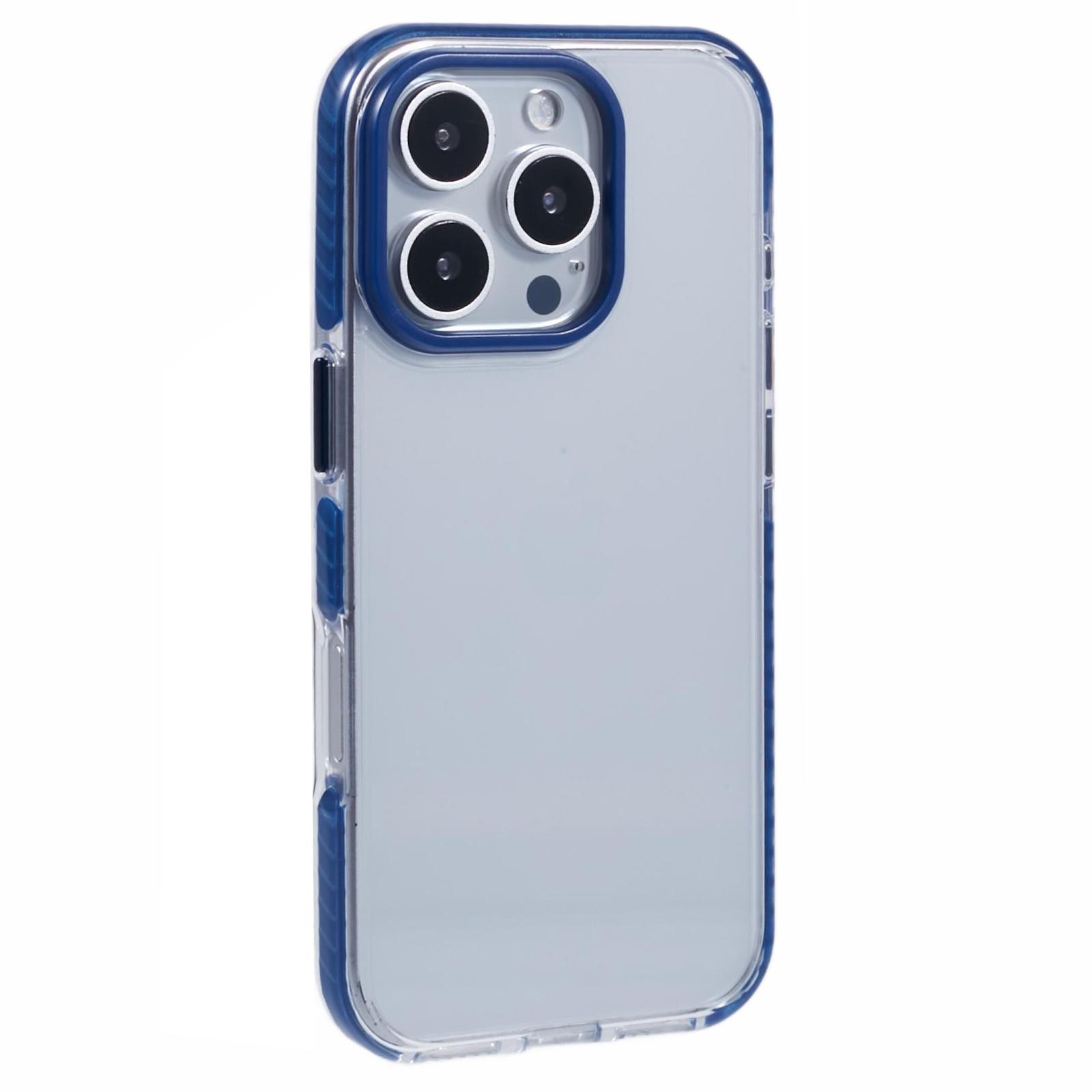 For iPhone 16 Pro Max Clear Case TPU+PC Shockproof Phone Back Cover F