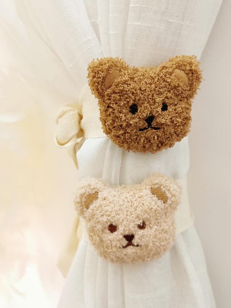 1Pcs Cartoon Embroidery Bear Curtain Binding Strap Cotton Rabbit Tie Rope Curtain Buckle Mosquito net Tie Rope Hoom Decor