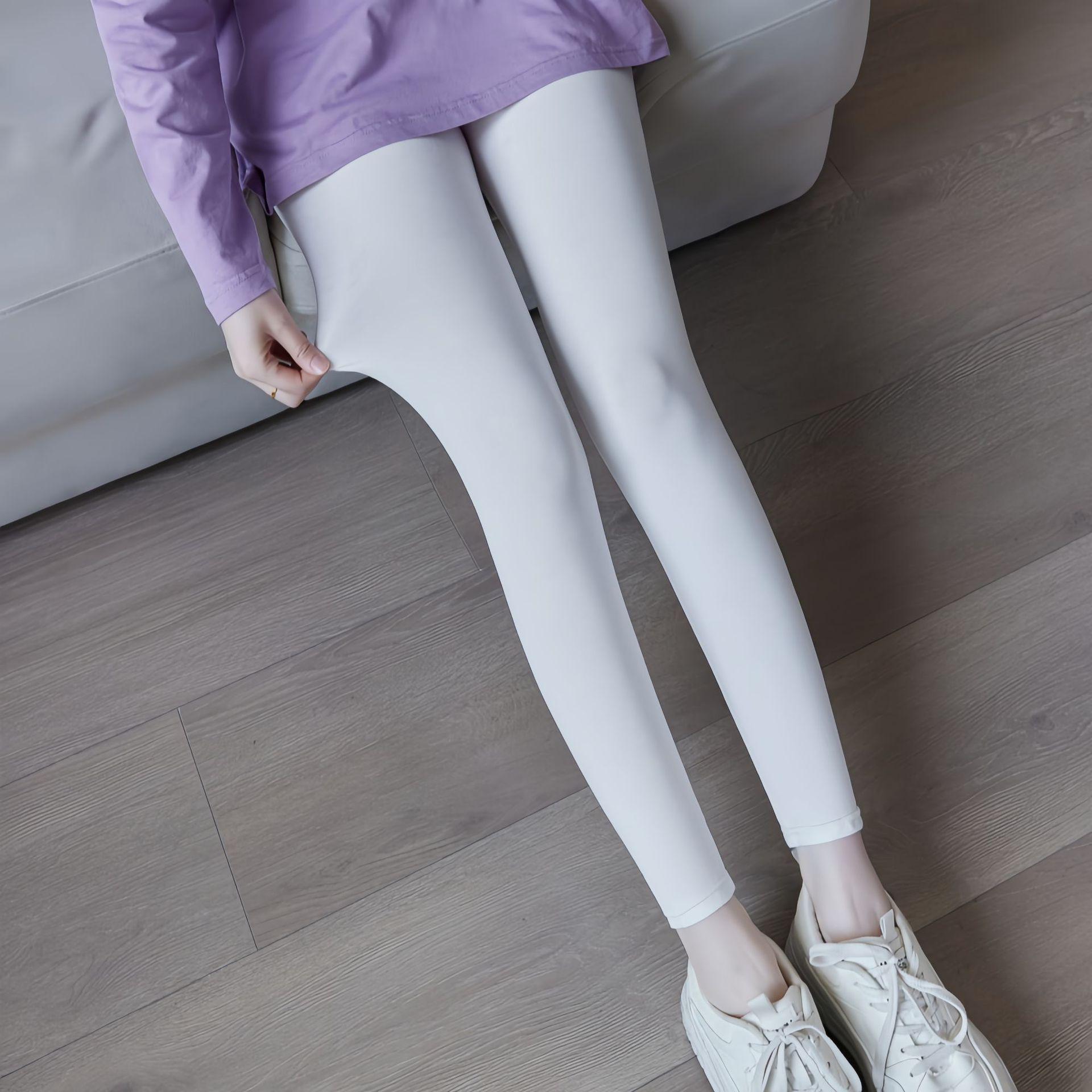 

Women s Modal High-Waisted Leggings, Nine-Tenths Length, Skinny Fit, Plus Size, High Stretch, Slimming Yoga Pants for Spring/Summer. L (80-115 lbs) белый