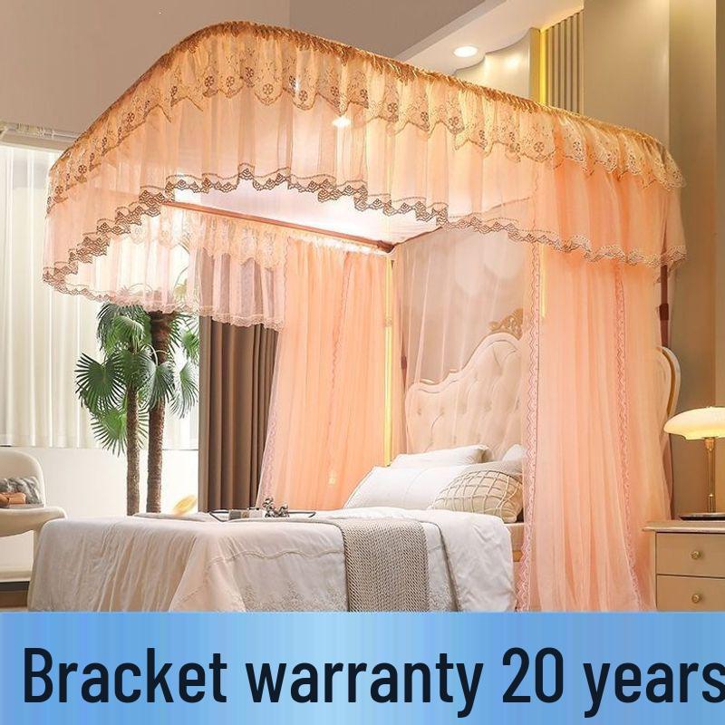 Thickened U-Shaped Mosquito Net Tent: Rail-Type, Three-Door, Princess Style for Home Use (1.8/1.2 Bed)