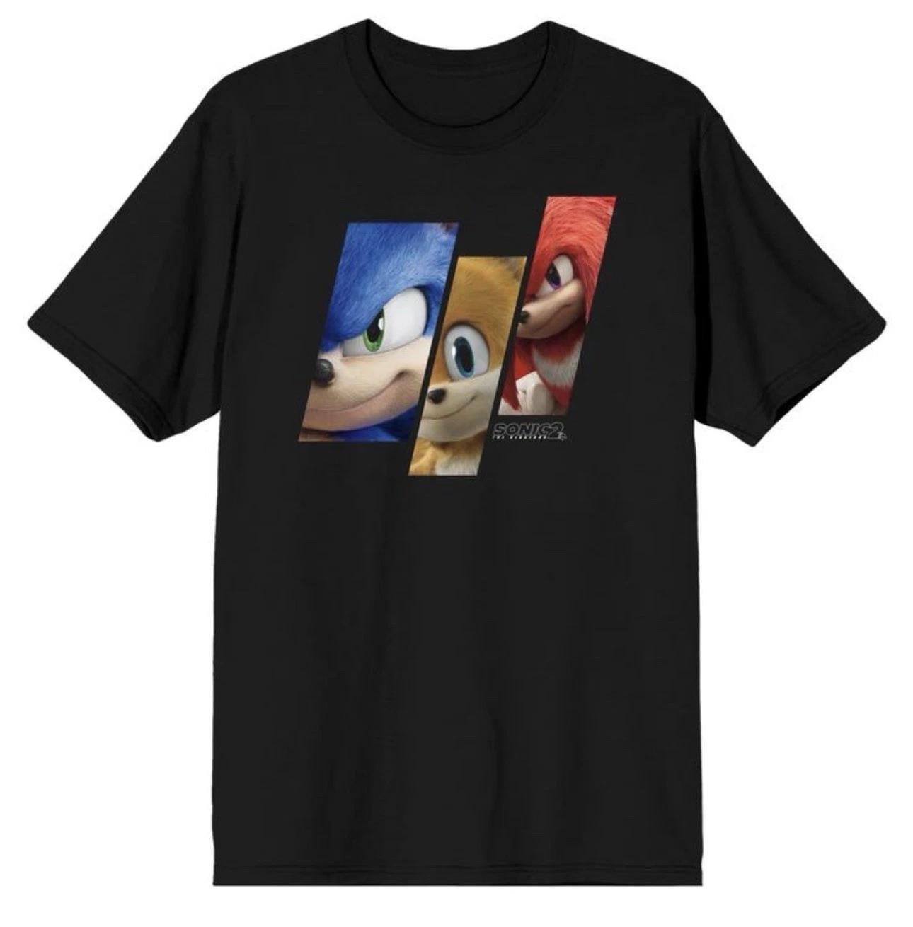 Sonic The Hedgehog Miles, Knucles,3 Panel Character   T-Shirt New XXXL