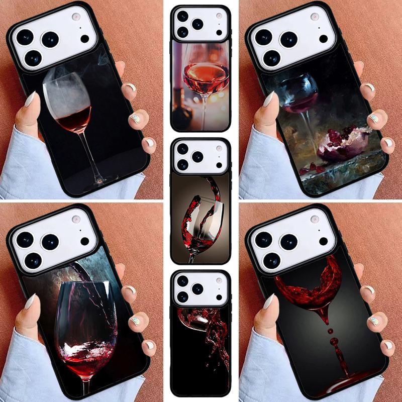 Red Wine Glass Phone Case for iPhone 17ProMax 12 13 14 15 16e 17 Pro Max Plus Air Cover
