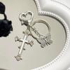 White Cross Keychain