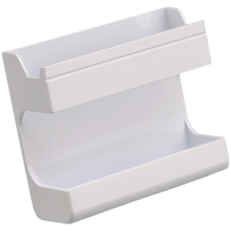 Wall Mount Phone Holder White Punch Free Wall Mobile Phones Charging Stand Lazy Sticky Remote Control Storage Box