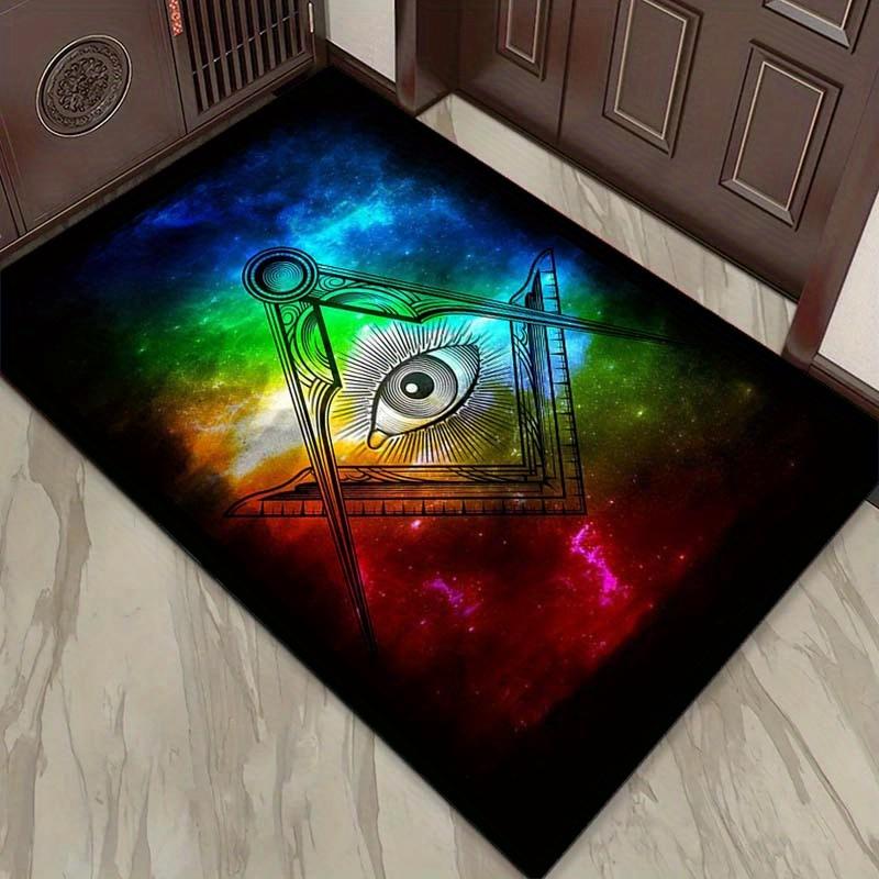Eye of Providence Rug for Mystical Living Room | Cosmic Symbol Carpet | Esoteric Home Decor Pieces Skid resistant carpet