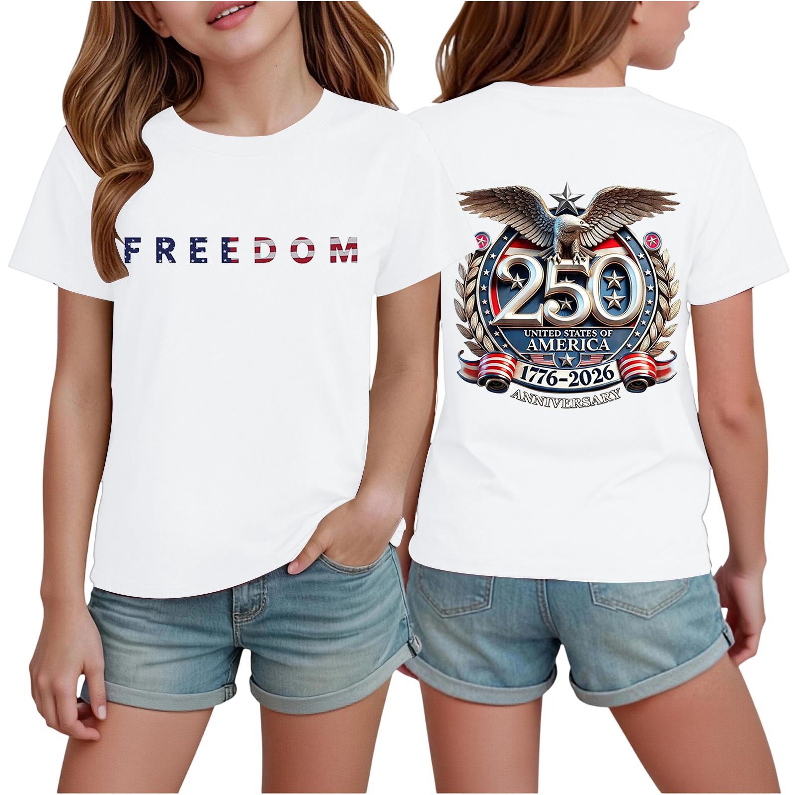 Boys  And Girls  Printed Fashion Casual Short-Sleeve T-Shirts 160 белый