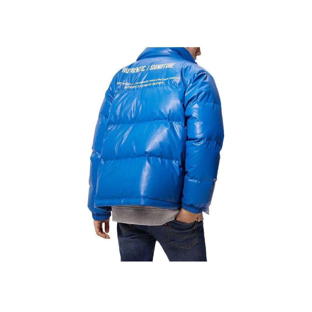 Levis FW22 Zipper Printed Long Sleeve Down Jacket Men Jackets Blue A5163-0001