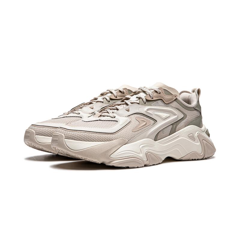 New LiNing CF Tracing Collection Thousand Line Strategy SS Cushioning Rebound Low Top Casual Shoes Men's Oat Gray AGLU141-2