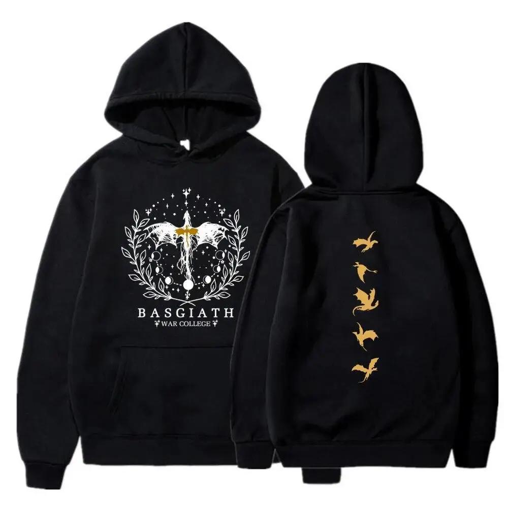 Vintage Fourth Wing Bedruckter Hoodie Damen Lässig Retro Mode Fleece Pullover Herbst Winter Gothic Langarm Sweatshirts