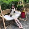 Summer rich family daughter style fine flash cake puffy short skirt light apricot girlish bow sleeveless women's dress