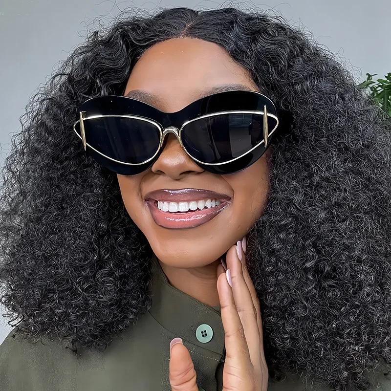 Sexy Cat Eye Sunglasses Women Luxury Vintage Y2k Punk Sun Glasses Retro Eyewear Shades UV400 Double Frame