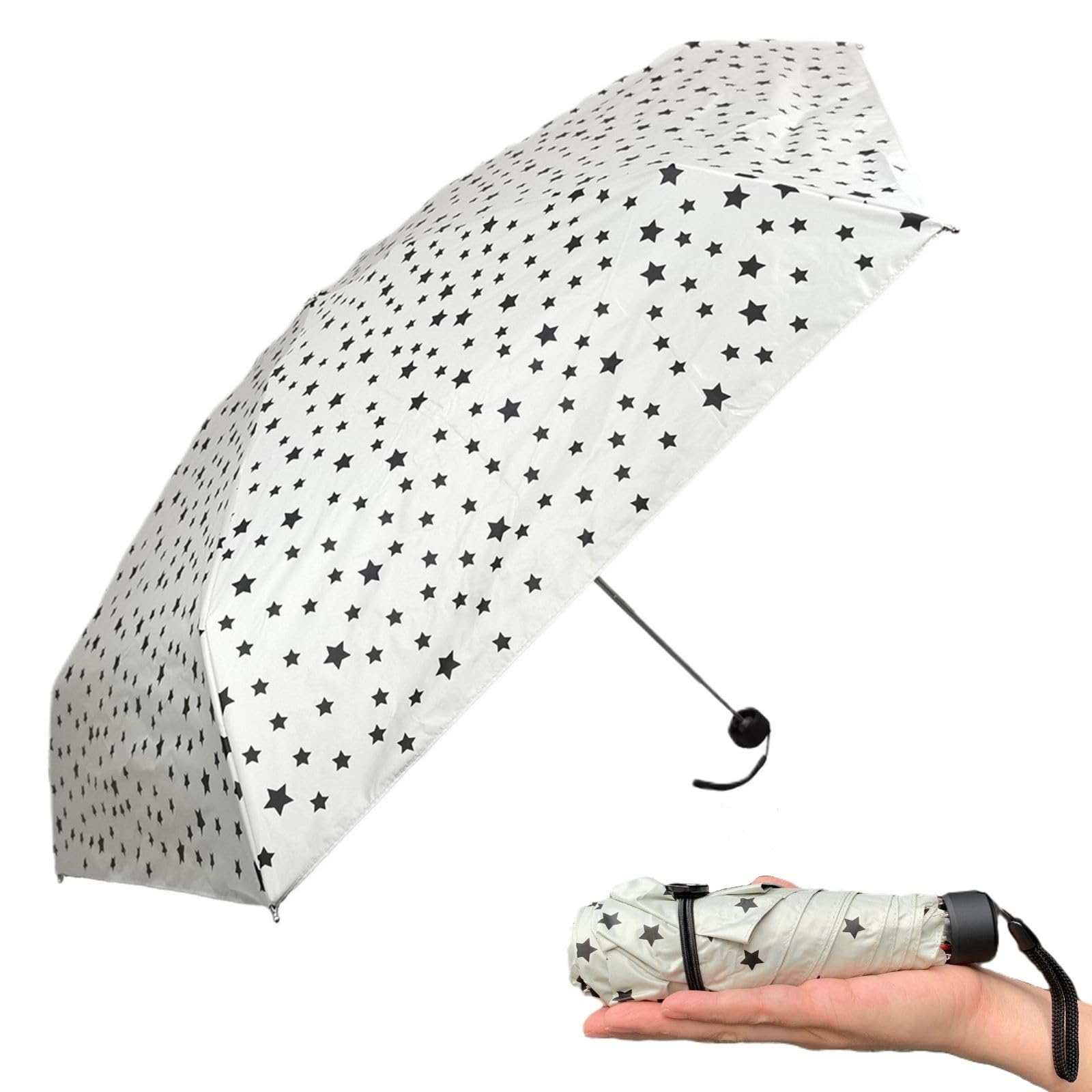 

SUGITA Складной УФ-зонт от солнца Mini Star 27560OW Женский зонт, Легкий, Защита 99,9%, Блокировка 99,99%, Защита, Портативный, 5-ярусный зонт,