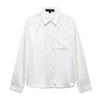 Spring 2025 Women's European & American Style Cotton Shirt with Ruffle Detail