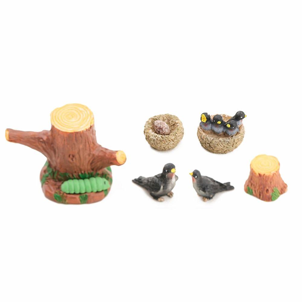Multicolor Micro Swallow Model Fairy Garden Ornament Mini Birds' Nests Statue  Outdoor Indoor
