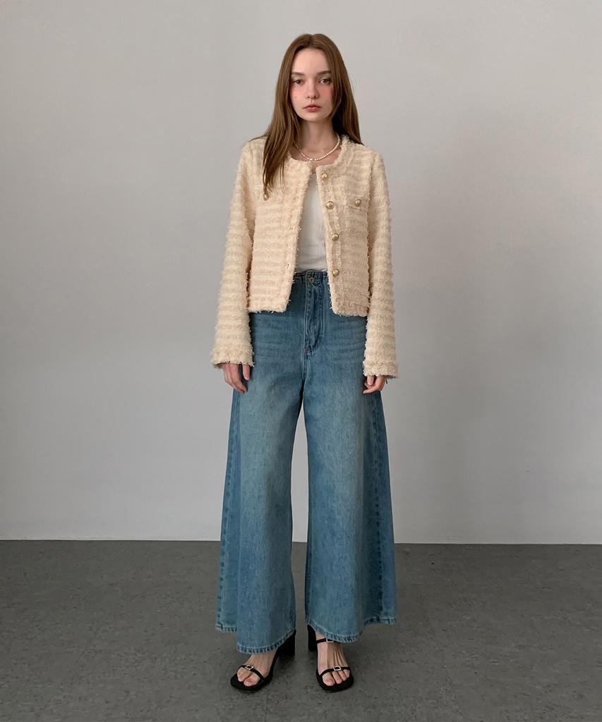 Vascara Gold Button Tweed Jacket (2Colors)