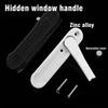 1pcs White/Black Zinc Alloy Hidden Window Handle  Hardware Accessories Screen Handle with Screws