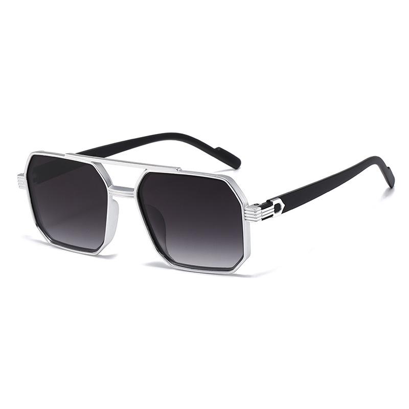 Lunettes de soleil aviateur carrées élégantes à double pont 2026 - Mode unisexe pour hommes et femmes